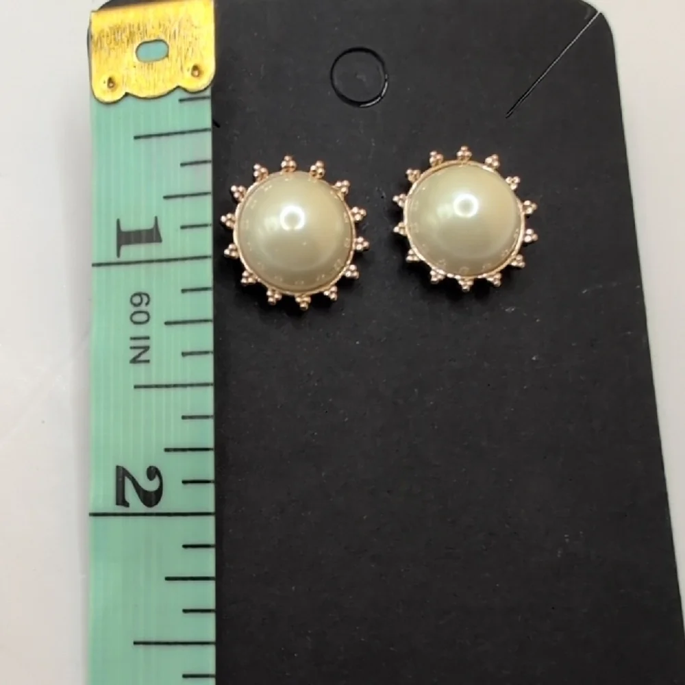 J. Crew Gold and White Starburst Earrings